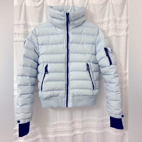 SAM NY Freestyle Down Puffer Jacket Coat in light blue, size L - Picture 1 of 10